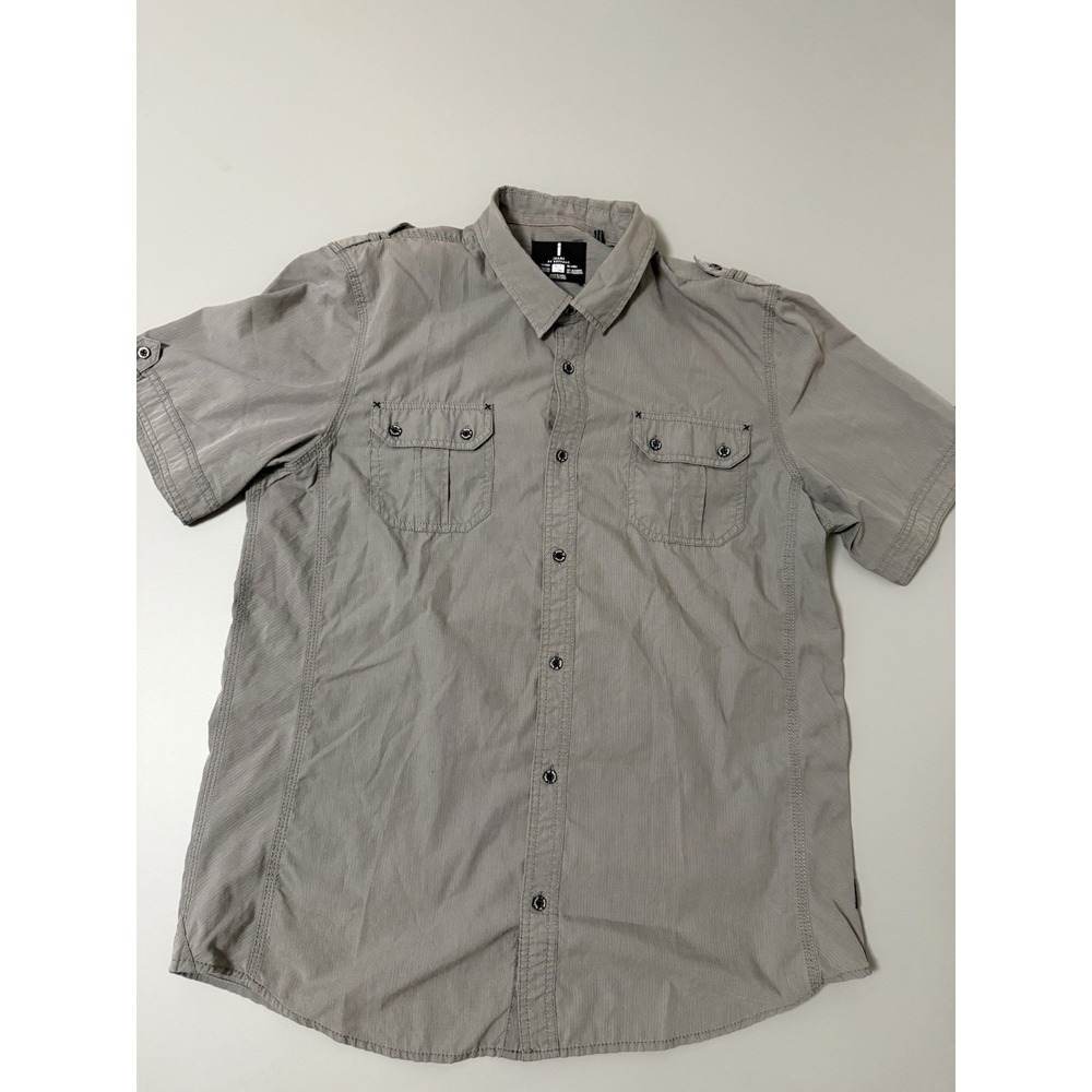 i Jeans by Buffalo Short Sleeve Button Down Shirt men's size XL. P6